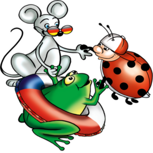 Spielen mit Biedronka, Maus und Žába