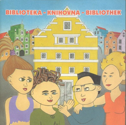 Dokumentbild Biblioteka, Knihovna, Bibliothek - dreisprachige Bibliotheksanleitung für Kinder