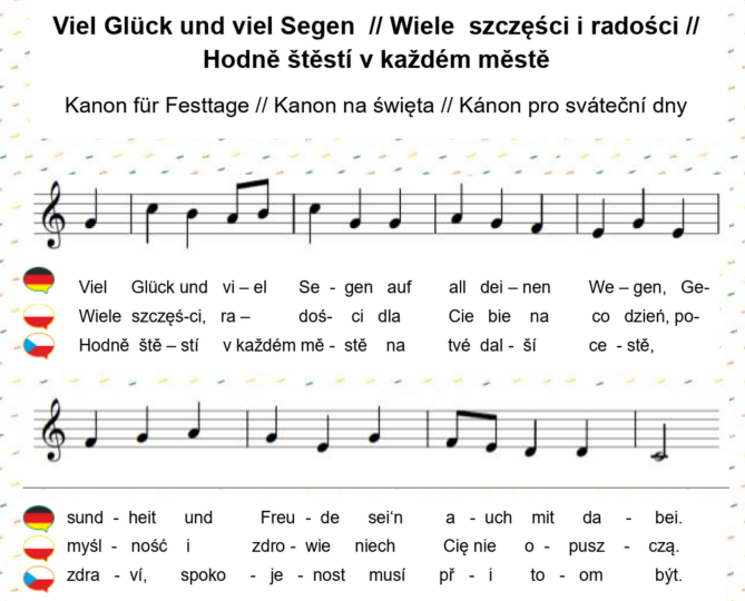 Dokumentbild Dreisprachiger Kanon: Viel Glück und viel Segen 