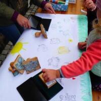 Bild Mit den Stempeln entsteht ein Bild