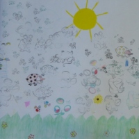 Bild Ein Stempelbild zum Ausmalen