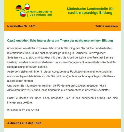 Der neue LaNa-Newsletter ist da...