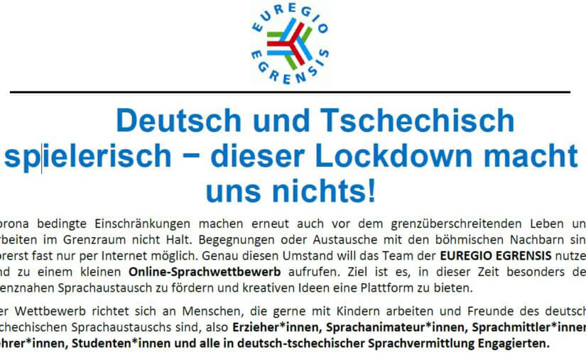 schriftlicher Aufruf zu einem Online Sprachwettbewerb