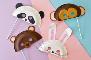 Tiermasken: Masken aus Papptellern Basteln