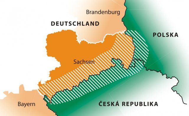 Kita-Landkarte Sachsen, Polen, Tschechien