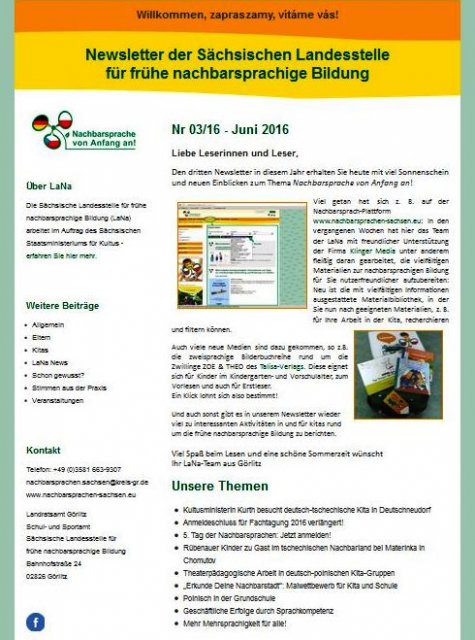 Ansichtsbeispiel LaNa-Newsletter